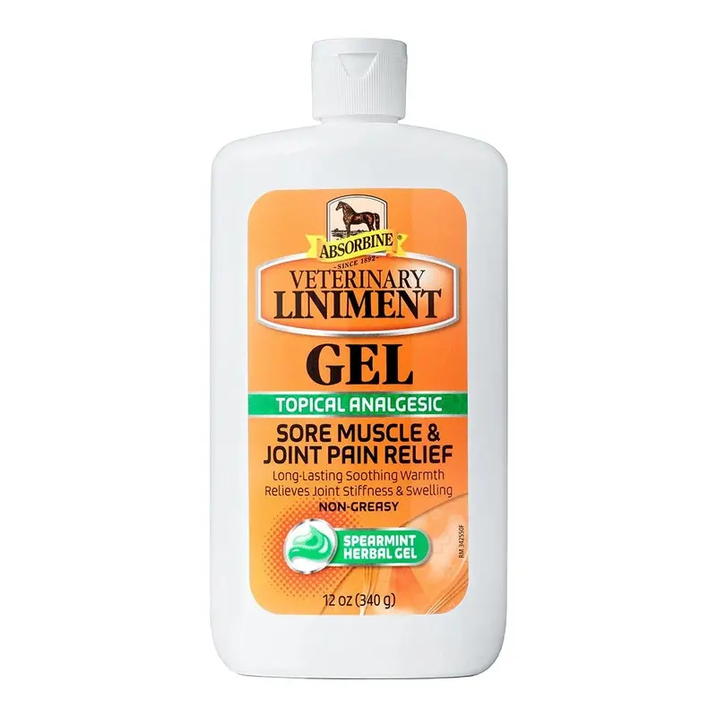 Absorbine Sore Muscle & Joint Pain Relief Veterinary Liniment Gel for Horses 12-oz