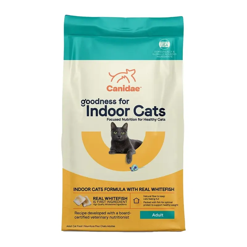 CANIDAE PURE Goodness for Indoor Cats Adult Dry Cat Food Real Whitefish 10-lb