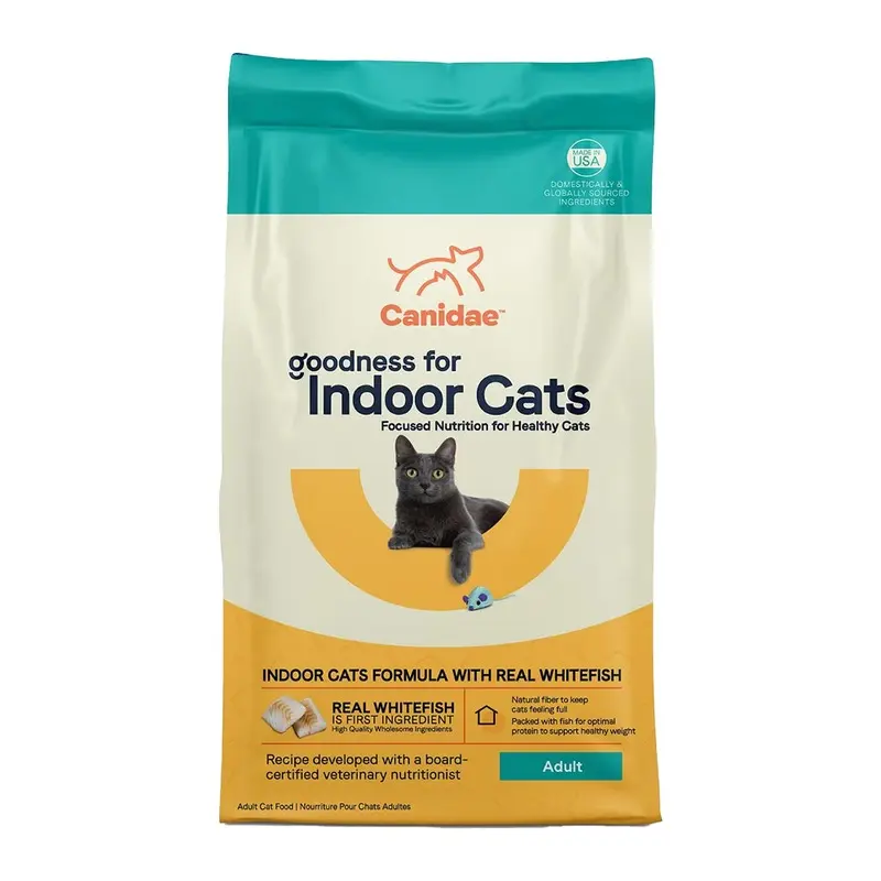 CANIDAE PURE Goodness for Indoor Cats Adult Dry Cat Food Real Whitefish 5-lb