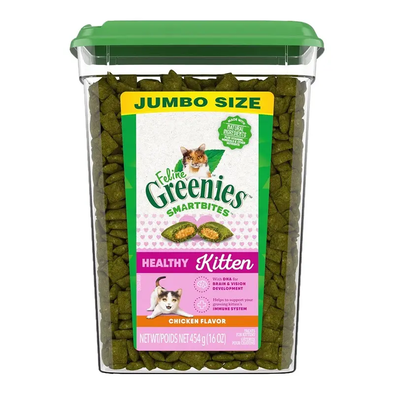 Greenies Feline SmartBites Chicken Healthy Kitten Treats 16-oz