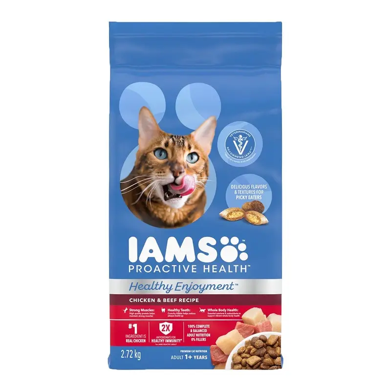 IAMS ProActive Health Healthy Enjoyment Adult Dry Cat Food Chicken & Beef 6-lb