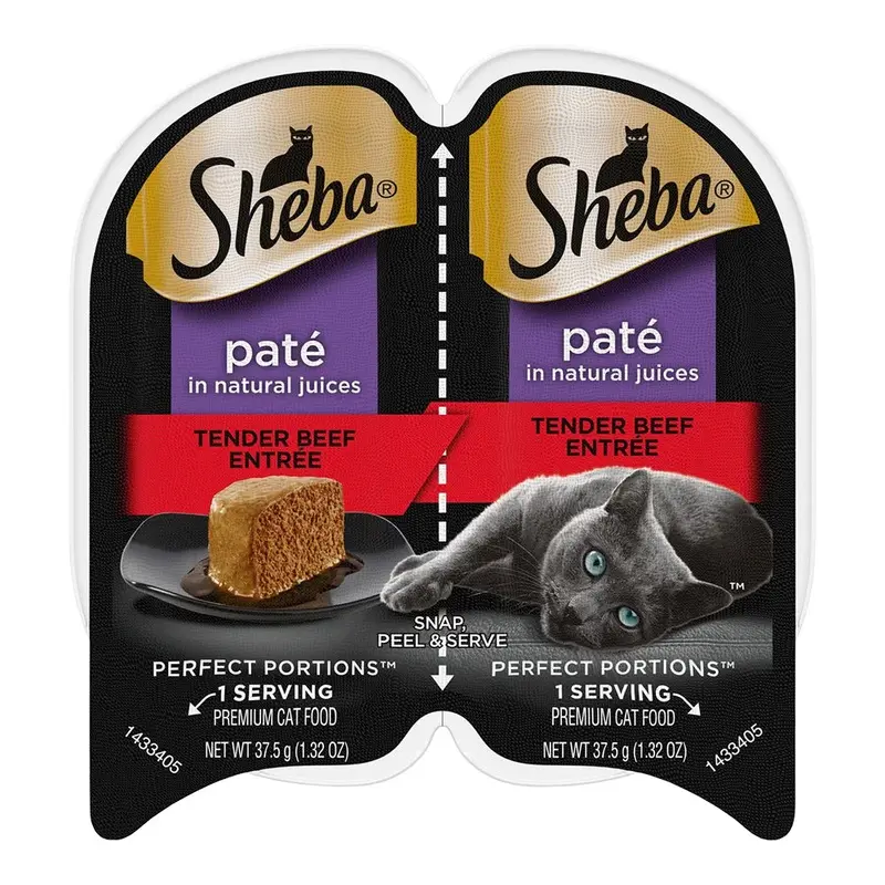 Sheba Perfect Portions Pate Wet Cat Food Tender Beef 2.6-oz