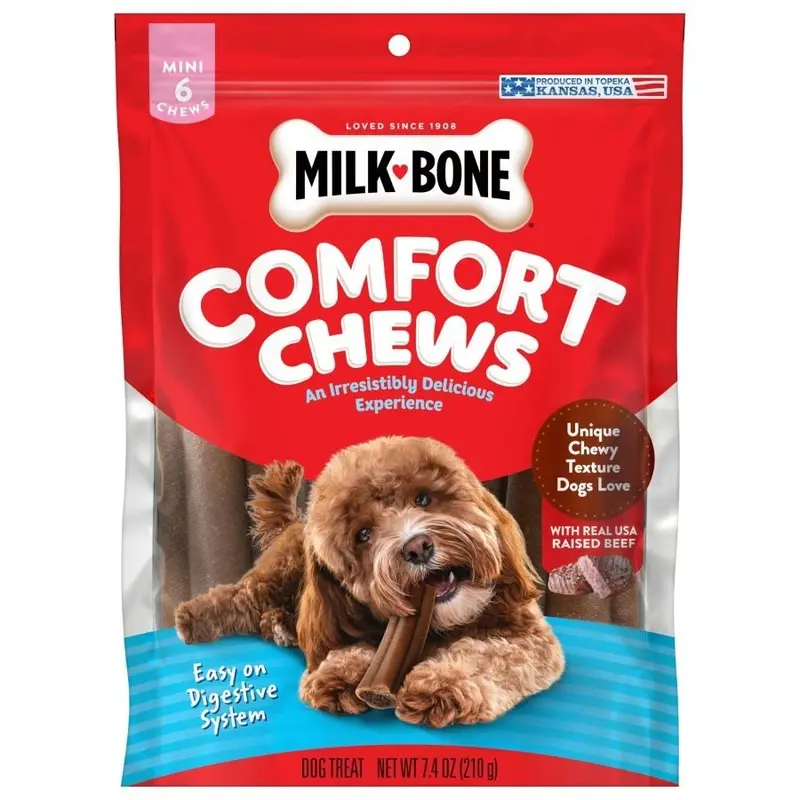 Milk-Bone Comfort Chews Beef Dog Treats Mini 6 Count 7.4-oz