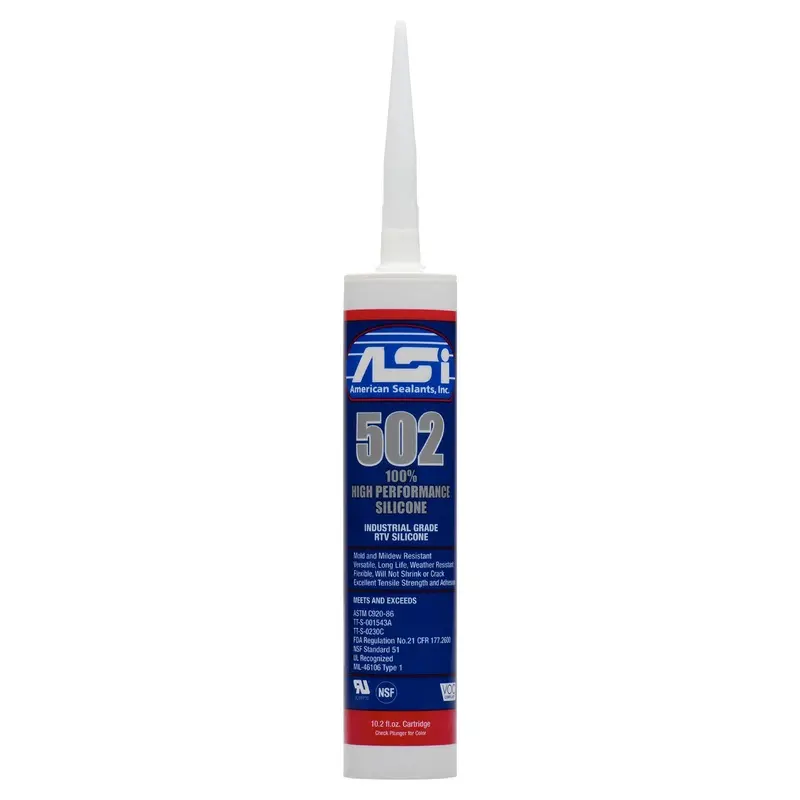 ASI 502 Food Grade Clear Silicone Sealant Cartridge 10.2-oz