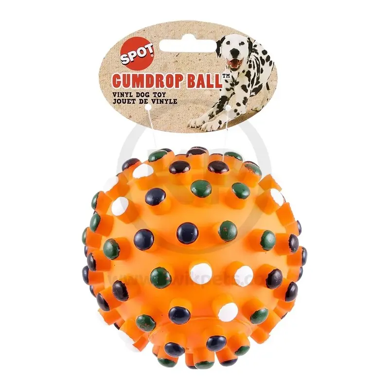Ethical Pet Spot Gumdrop Ball Dog Toy Assorted 5-in