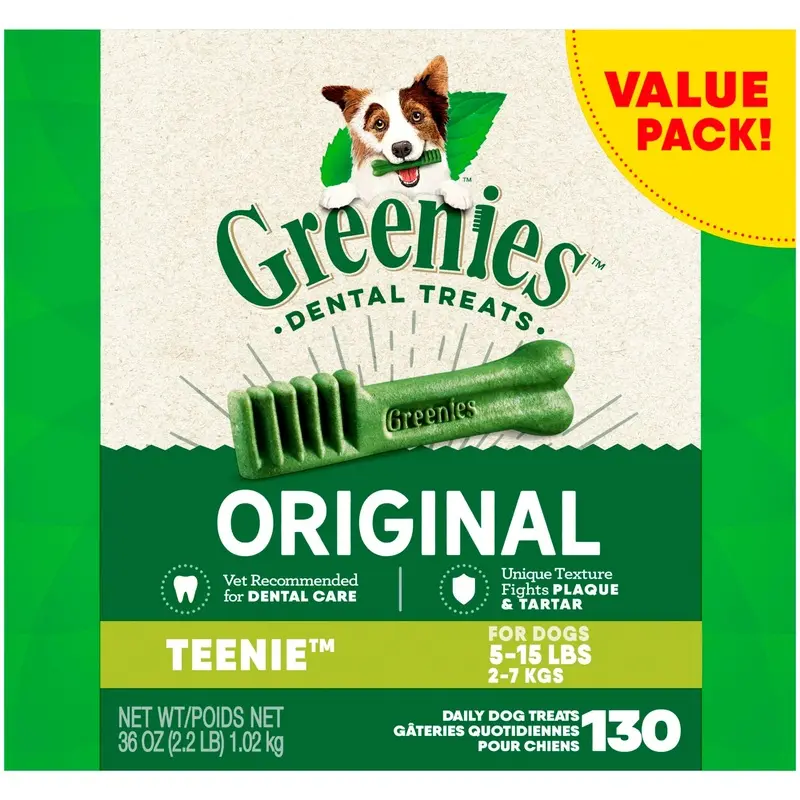 Greenies Original Dog Dental Treats Teenie 36-oz 130 Count