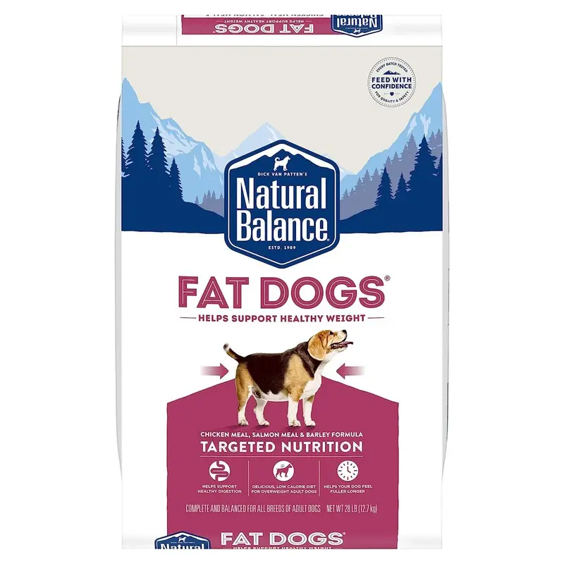 Natural Balance Fat Dogs Dry Food Chicken Meal Salmon Meal & Barley Formula 28-lb
