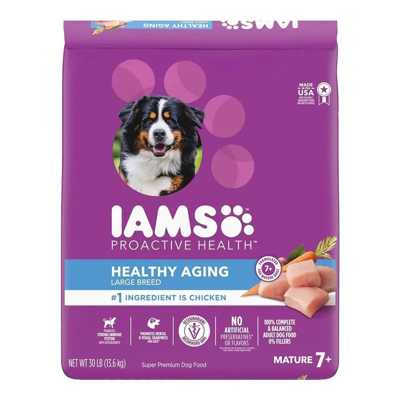 IAMS Mature Adult Large Breed Senior Dry Dog Food Chicken 30-lb