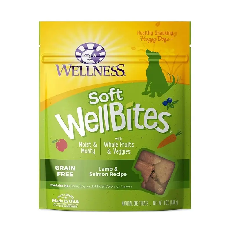 Wellness Soft WellBites Grain-Free Natural Dog Treats Lamb & Salmon 6-oz