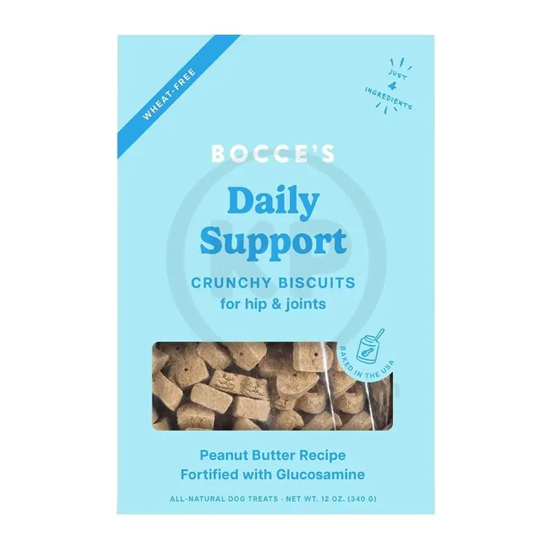 Bocce'S Bakery Daily Support Hip Aid Crunchy Biscuits Dog Treats Peanut Butter 12-oz