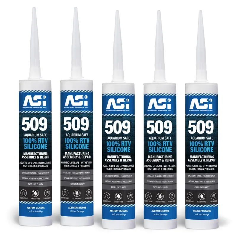 ASI Black Aquarium Silicone Sealant Cartridge 10.2-oz 5 Pack