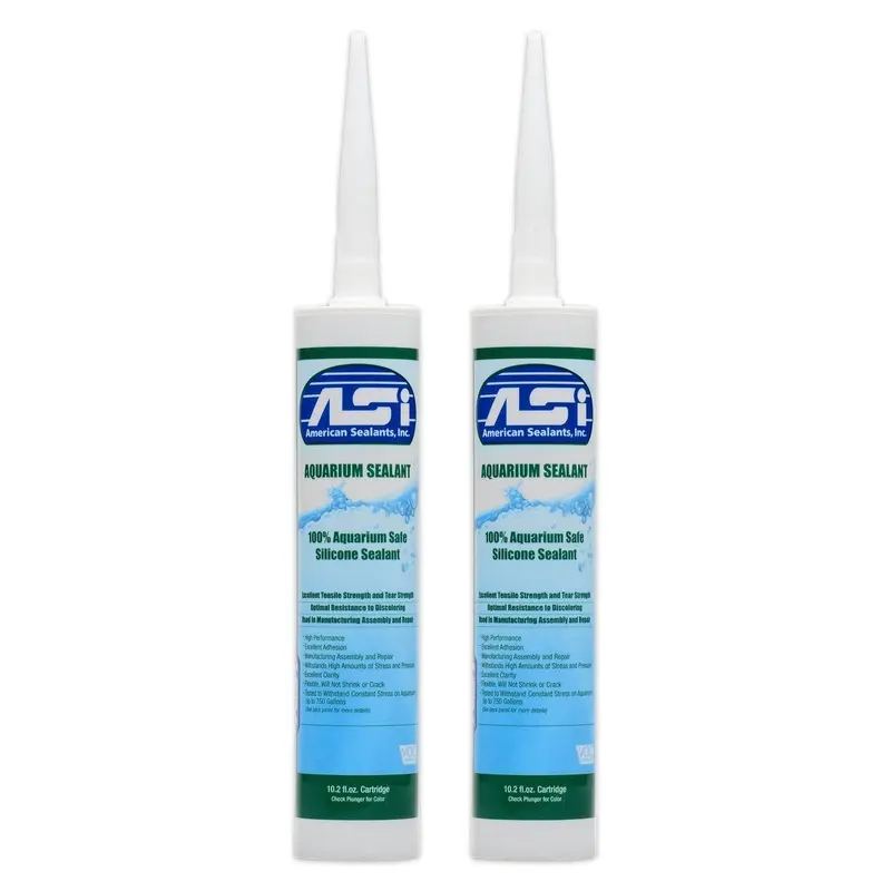 ASI Clear Aquarium Silicone Sealant Cartridge 10.2-oz 2 Pack
