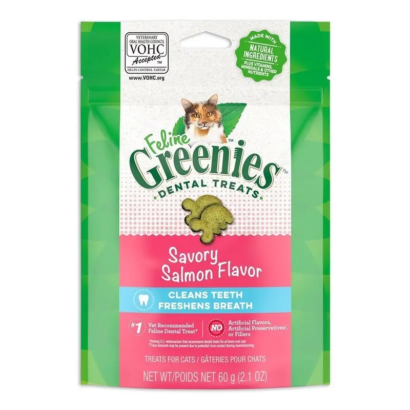 Greenies Feline Savory Salmon Adult Cat Dental Treats 2.1-oz