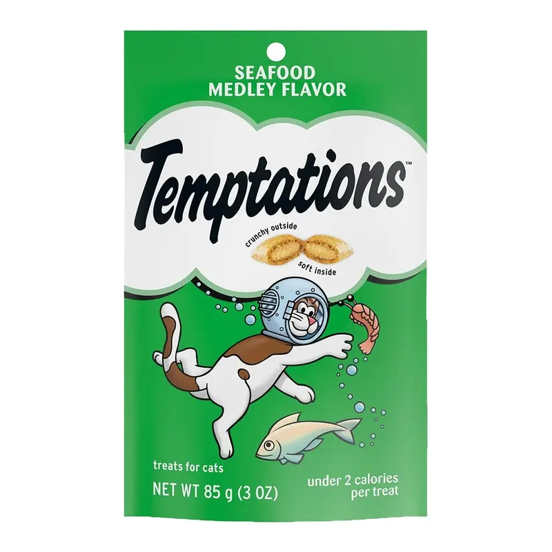 Temptations Classics Crunchy & Soft Adult Cat Treats Seafood Medley 3-oz