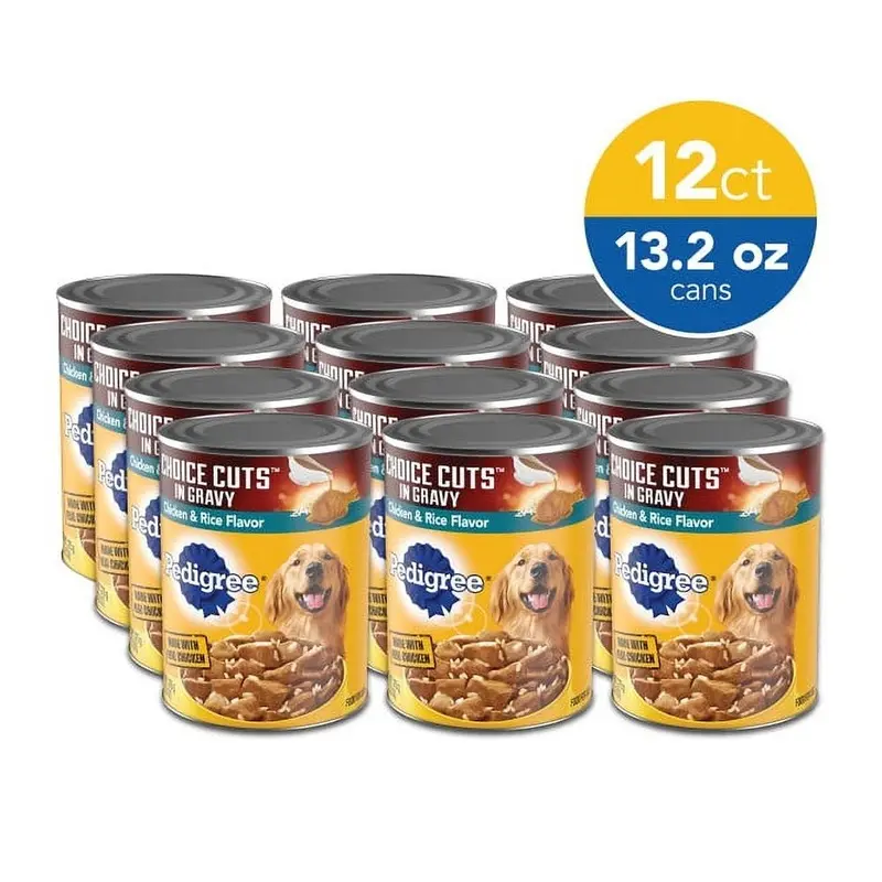Pedigree Choice Cuts in Gravy Adult Wet Dog Food Chicken & Rice 13.2-oz 12 Pack