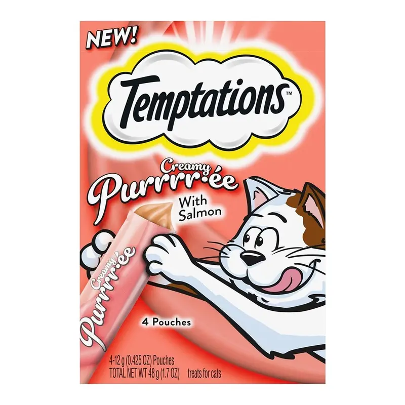 Temptations Creamy Creamy Pure Lickable Cat Treats Salmon 1.7-oz