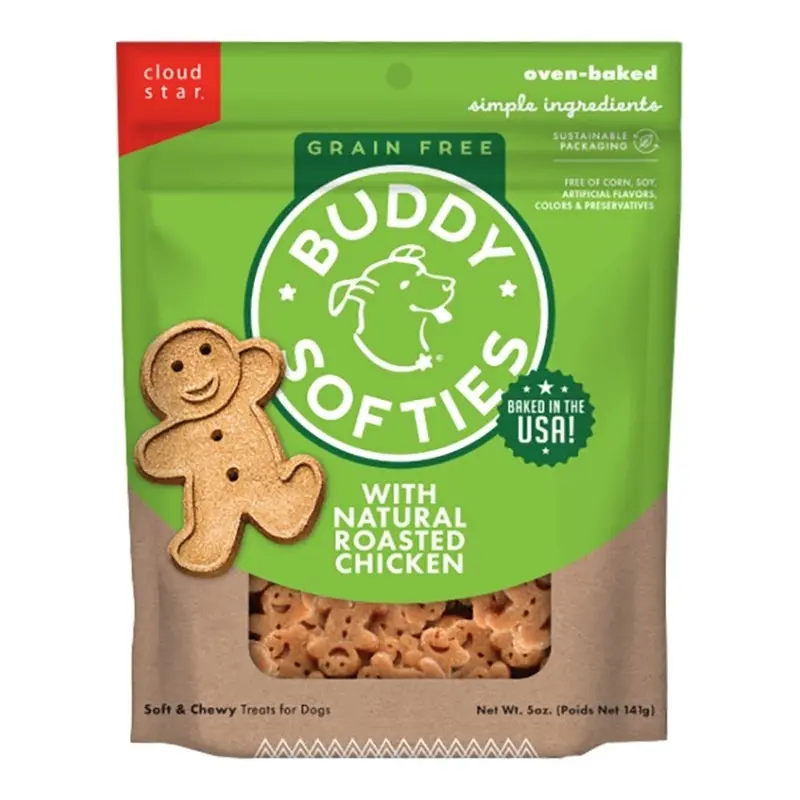 Cloud Star Buddy Biscuits Grain-Free Soft & Chewy Dog Treats Roasted Chicken 5-oz
