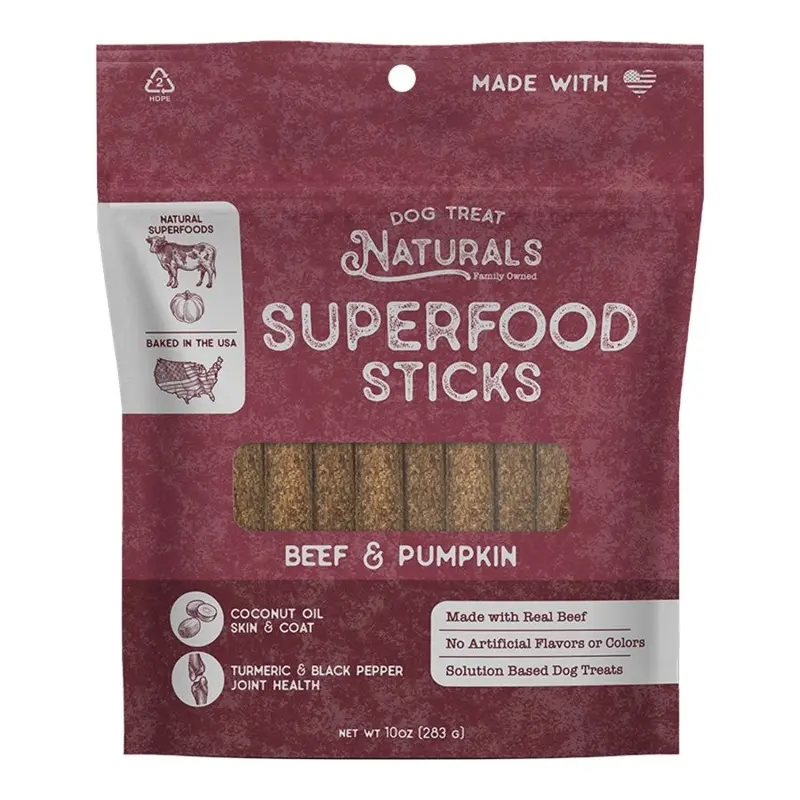 Dog Treat Naturals Superfood Sticks Dog Treats Beef & Pumpkin 10-oz