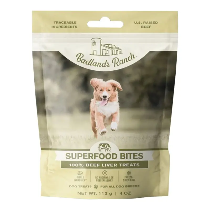 Badlands Ranch Superfood Bites Freeze-Dried Raw Dog Treats Beef Liver 4-oz