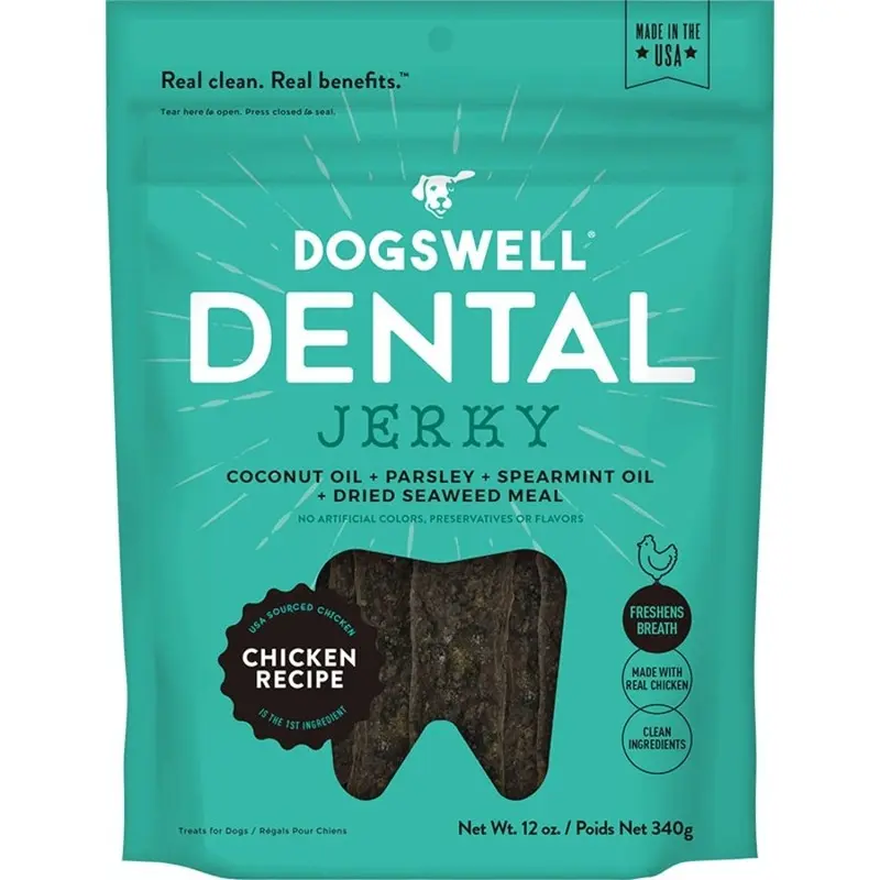Dogswell Dental Jerky Grain-Free Dog Treats Chicken 12-oz
