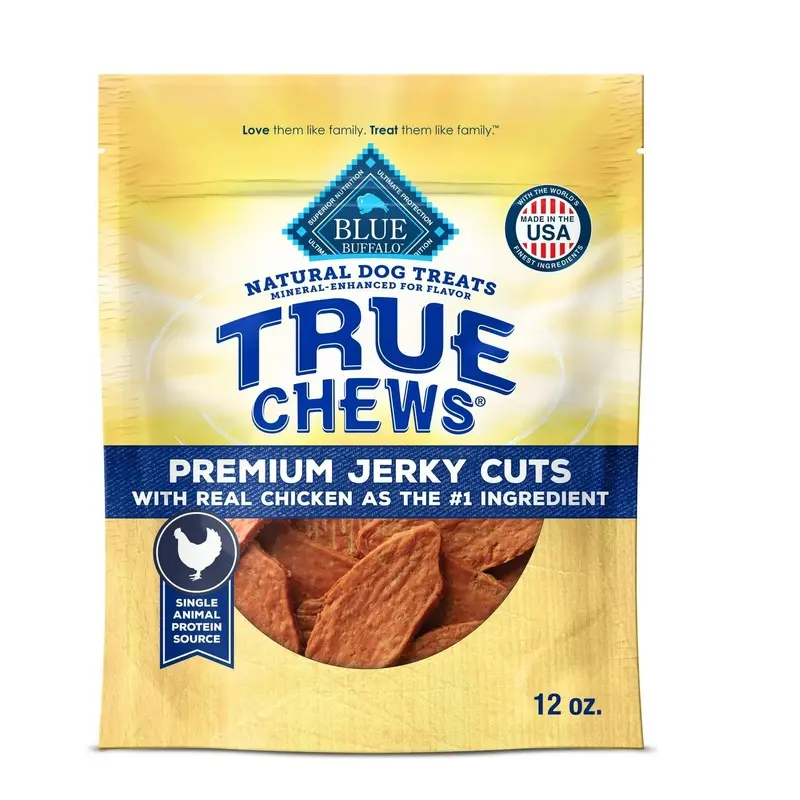 Blue Buffalo True Chews Premium Jerky Cuts Natural Dog Treats Real Chicken 12-oz