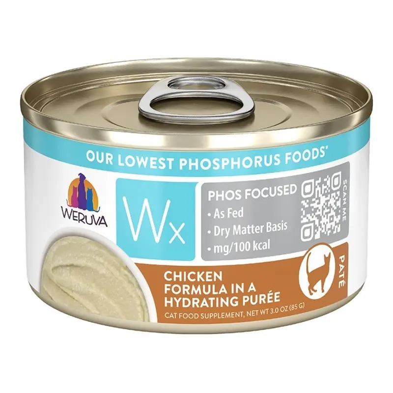 Weruva Wx Phos Focused Wet Cat Food Chicken Formula in a Hydrating Pure 3-oz