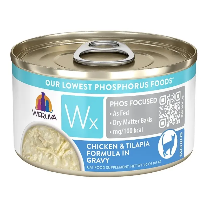 Weruva Wx Phos Focused Wet Cat Food Chicken & Tilapia Formula in Gravy 3-oz