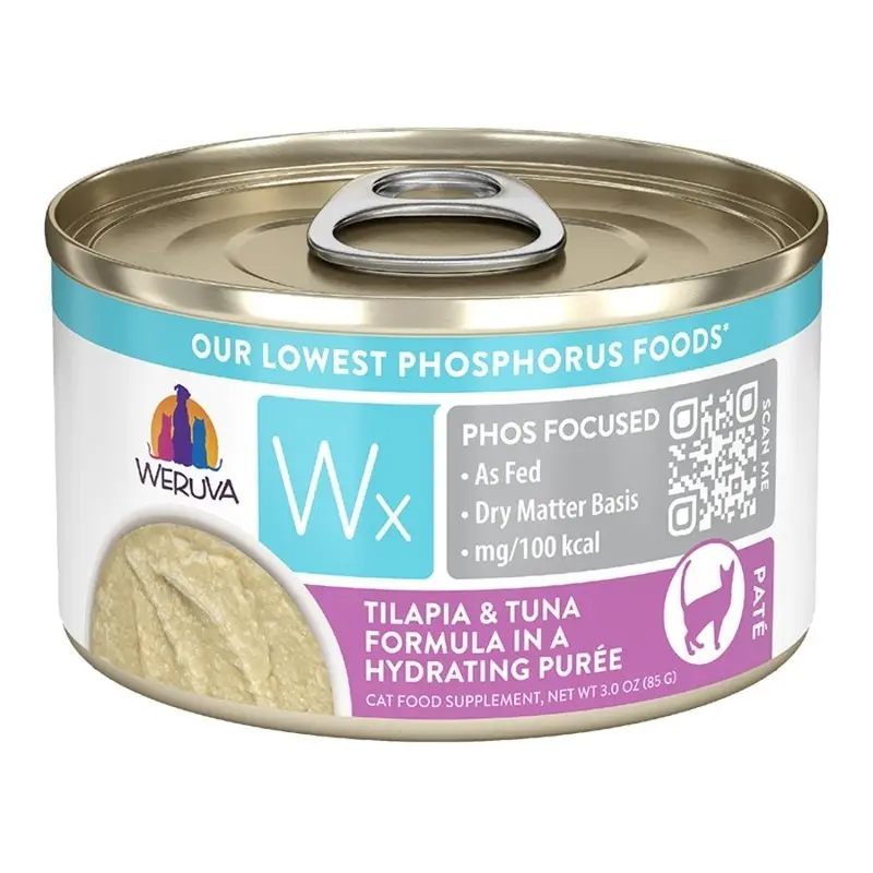 Weruva Wx Phos Focused Wet Cat Food Tilapia & Tuna Formula in a Hydrating Pure 3-oz