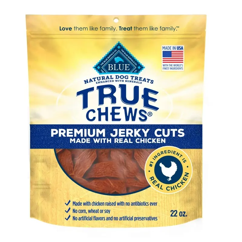 Blue Buffalo True Chews Premium Jerky Cuts Natural Dog Treats Real Chicken 22-oz