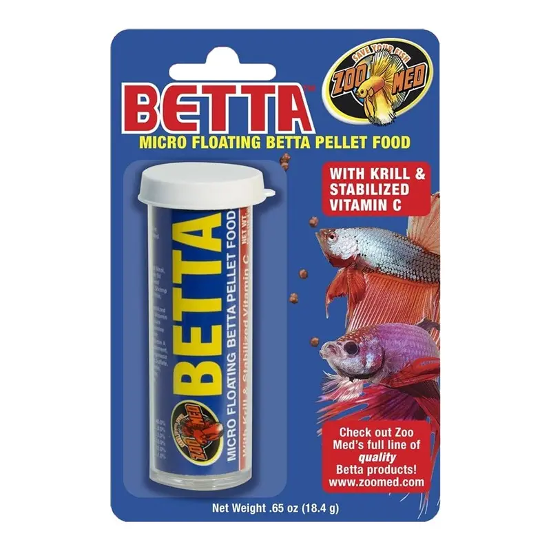 Zoo Med Micro Floating Betta Pellet Canister Fish Food 0.65-oz