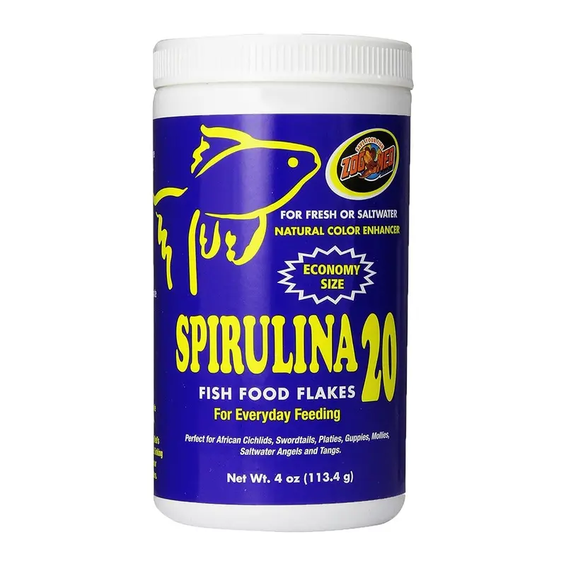 Zoo Med Spirulina 20 Flakes Fish Food 4-oz