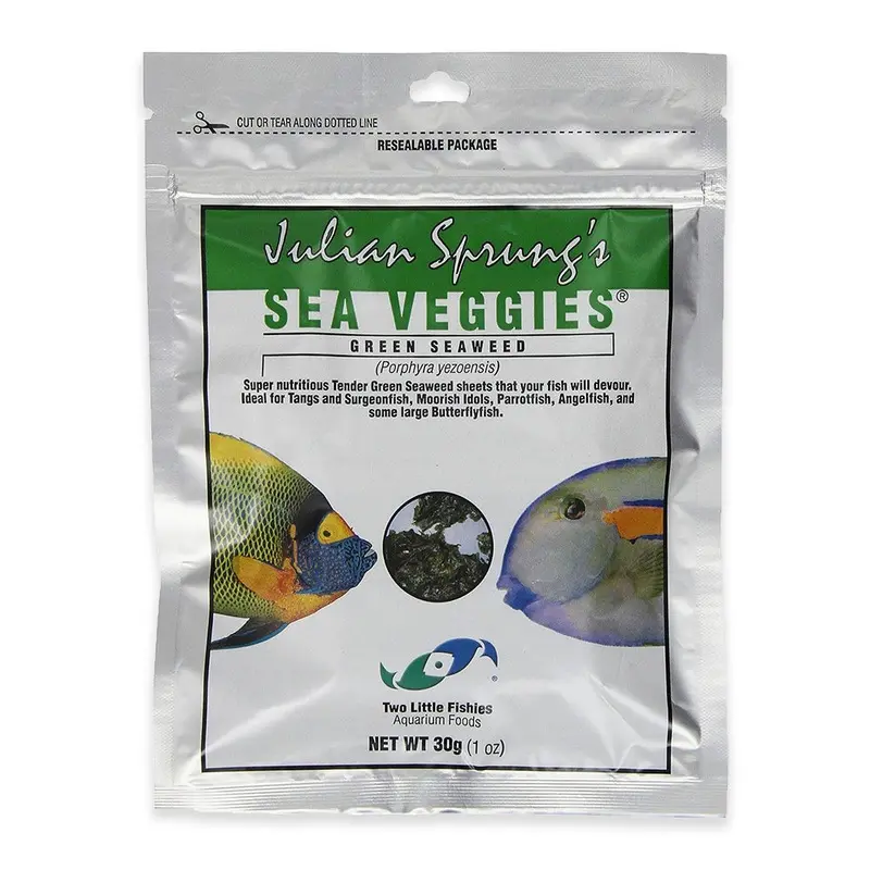 Two Little Fishies Julian Sprung's Seaveggies Green Seaweed Fish Food 1-oz