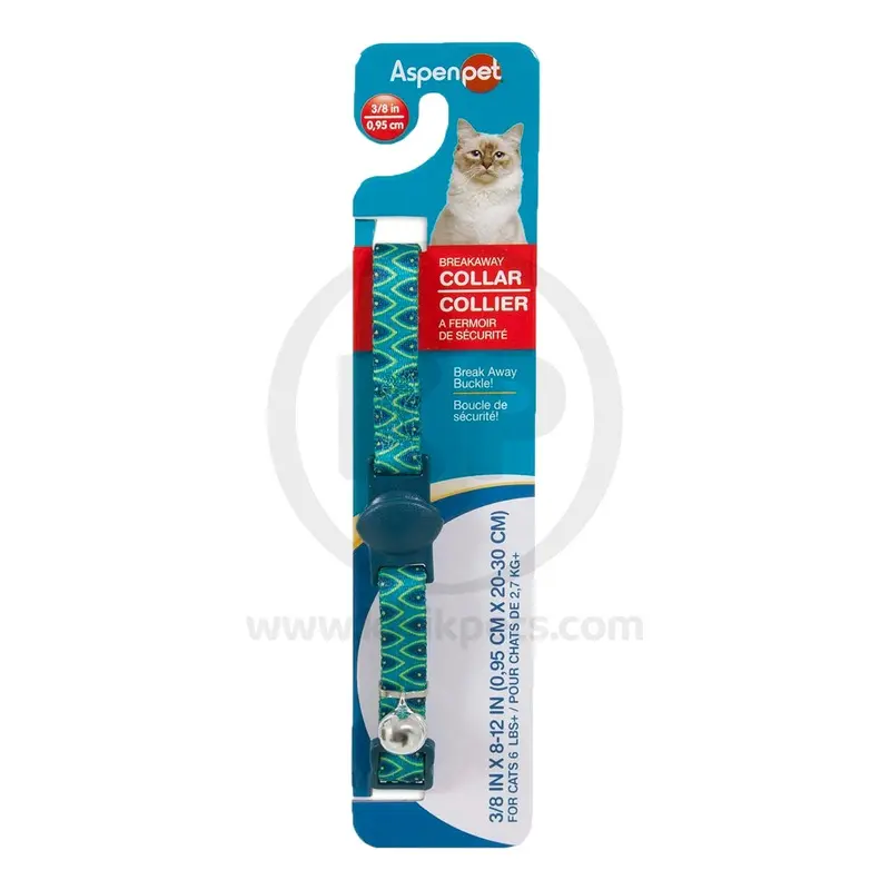 Aspen Pet Breakaway Fashion Collar 3/8" X 8-12" Sub Geo Blue