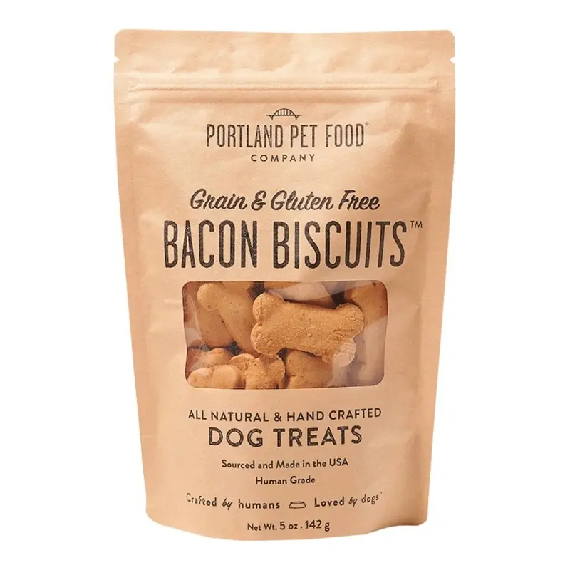 Portland Pet Food Company Grain & Gluten Free Bacon Biscuits Dog Treats 5-oz