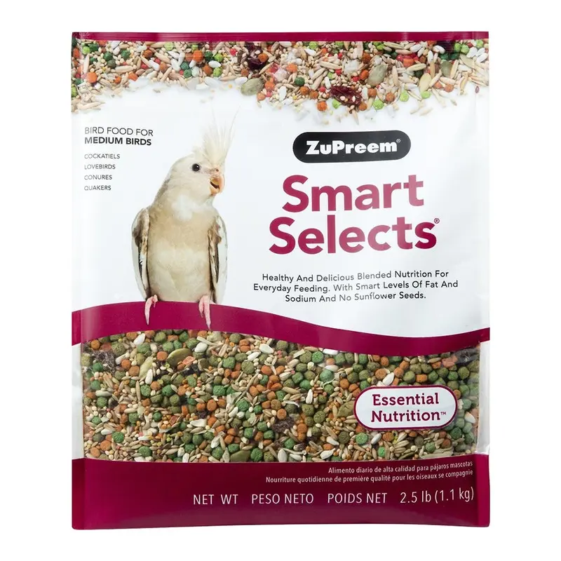 ZuPreem Smart Selects Bird Food Cockatiels & Lovebirds 2.5-lb
