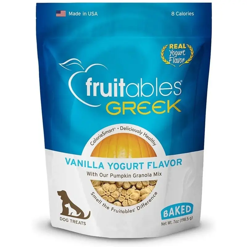 Fruitables Greek Vanilla Yogurt Crunchy Baked Dog Treats 7-oz