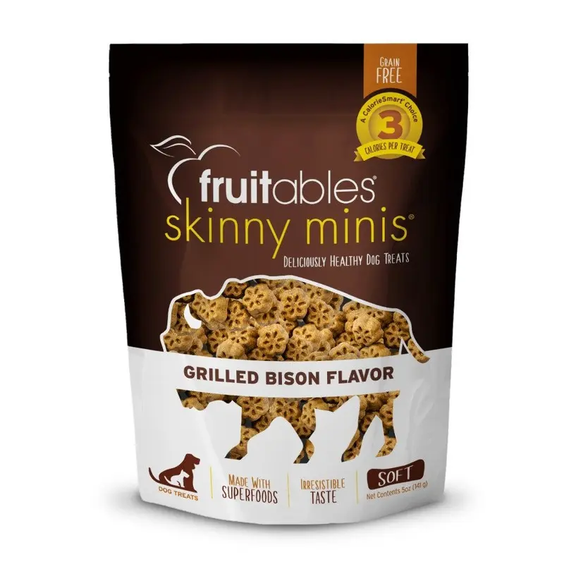 Fruitables Skinny Minis Grilled Bison Soft Dog Treats 5-oz