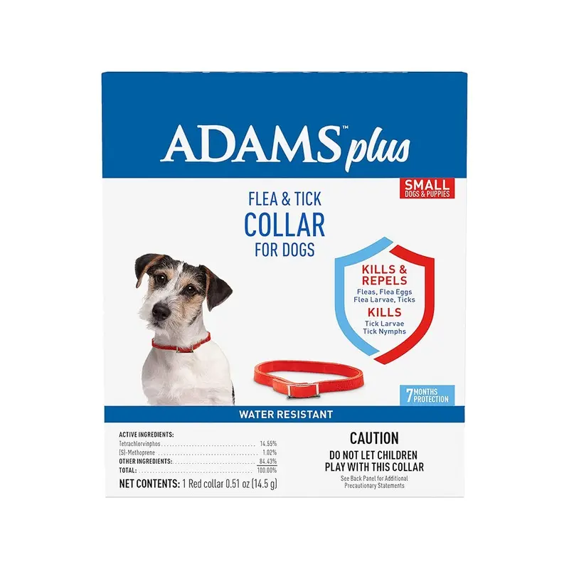 Adams Plus Flea & Tick Red Collar for Dogs Small