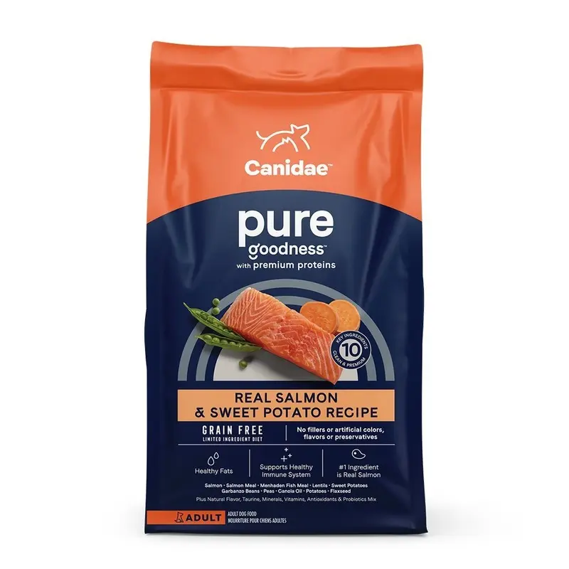 CANIDAE PURE Goodness Grain-Free Adult Dry Dog Food Real Salmon & Sweet Potato 4-lb