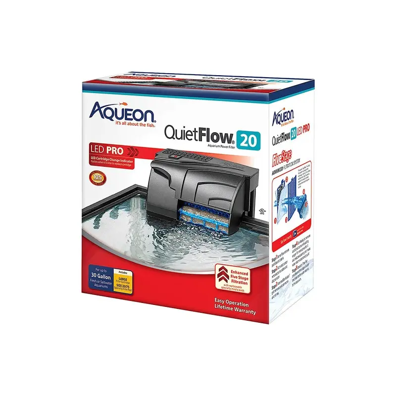 Aqueon QuietFlow LED PRO Aquarium Power Filter Size 20