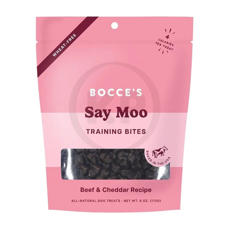 Bocce's Bakery Say Moo Training Bites Dog Treats Beed & Cheddar 6-oz