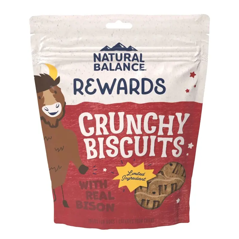 Natural Balance Pet Foods Rewards Crunchy Biscuits Dog Treats Bison 14-oz