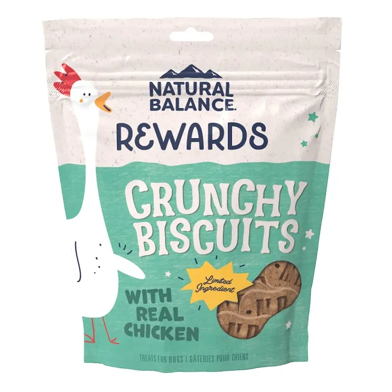 Natural Balance Pet Foods Rewards Crunchy Biscuits Dog Treats Chicken 14-oz