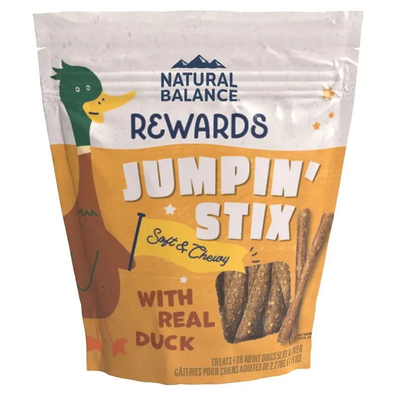 Natural Balance Pet Foods Rewards Jumpin' Stix Soft & Meaty Dog Treats Duck 4-oz