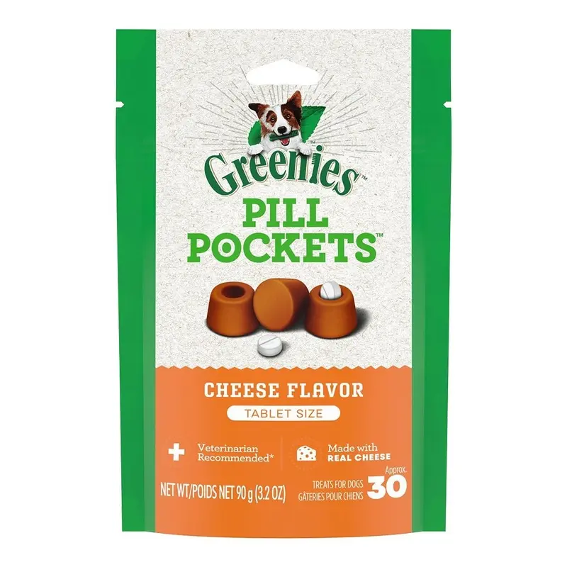 Greenies Tablet Pill Pockets Dog Treats Cheese 3.2-oz 30 Count