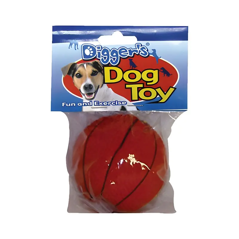 Boss Pet Digger's Orange Latex Basketball Squeaky Dog Toy Medium