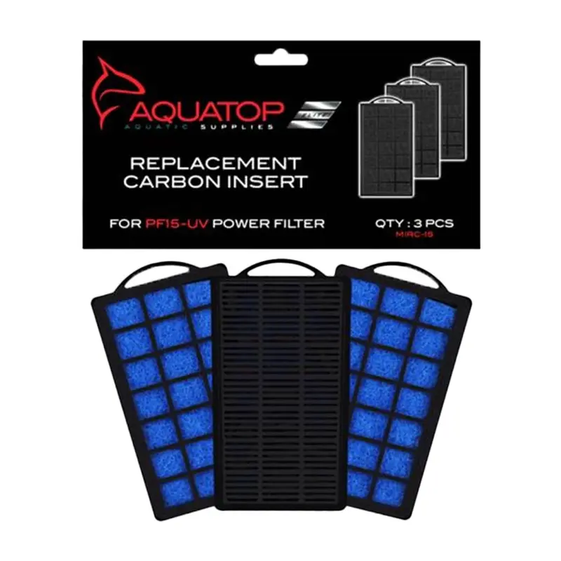Aquatop Aquarium Carbon Cartridge for PF15-UV Hang On UV Power Filter 3 Count