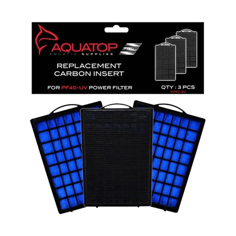 Aquatop Aquarium Carbon Cartridge for PF40-UV Hang On UV Power Filter 3 Count