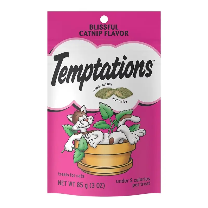 Temptations Classics Crunchy & Soft Adult Cat Treats Blissful Catnip 3-oz