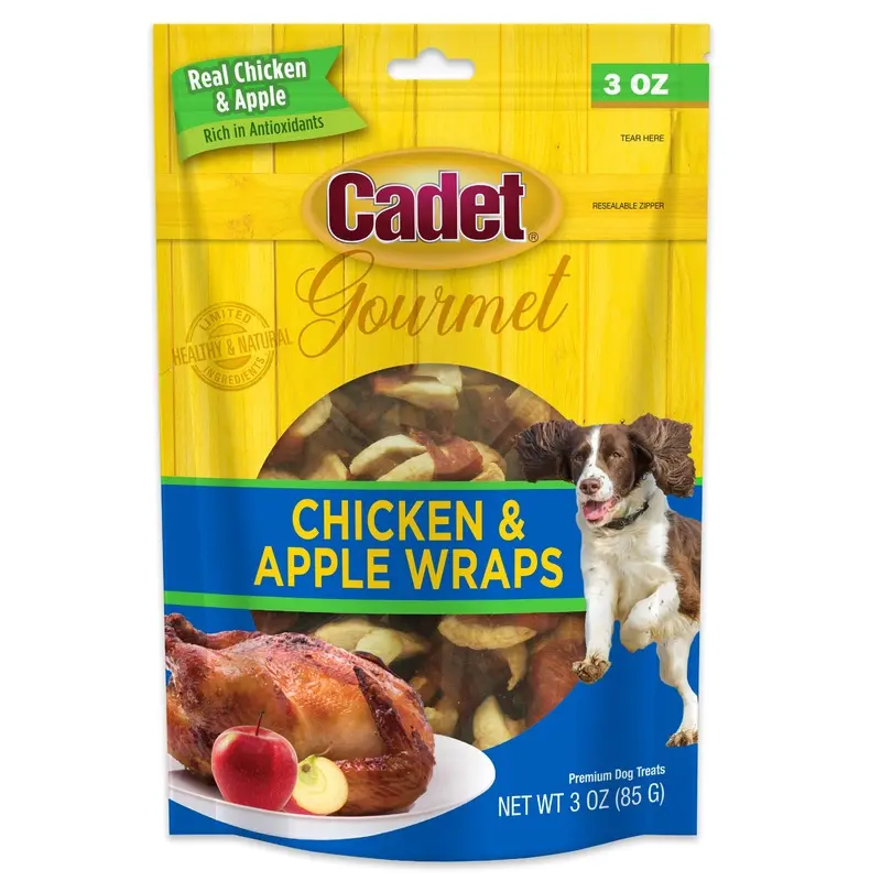 Cadet Gourmet Chicken & Apple Wrapped Dog Treats 3-oz
